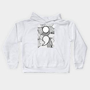 Semicolon Zentangle Kids Hoodie